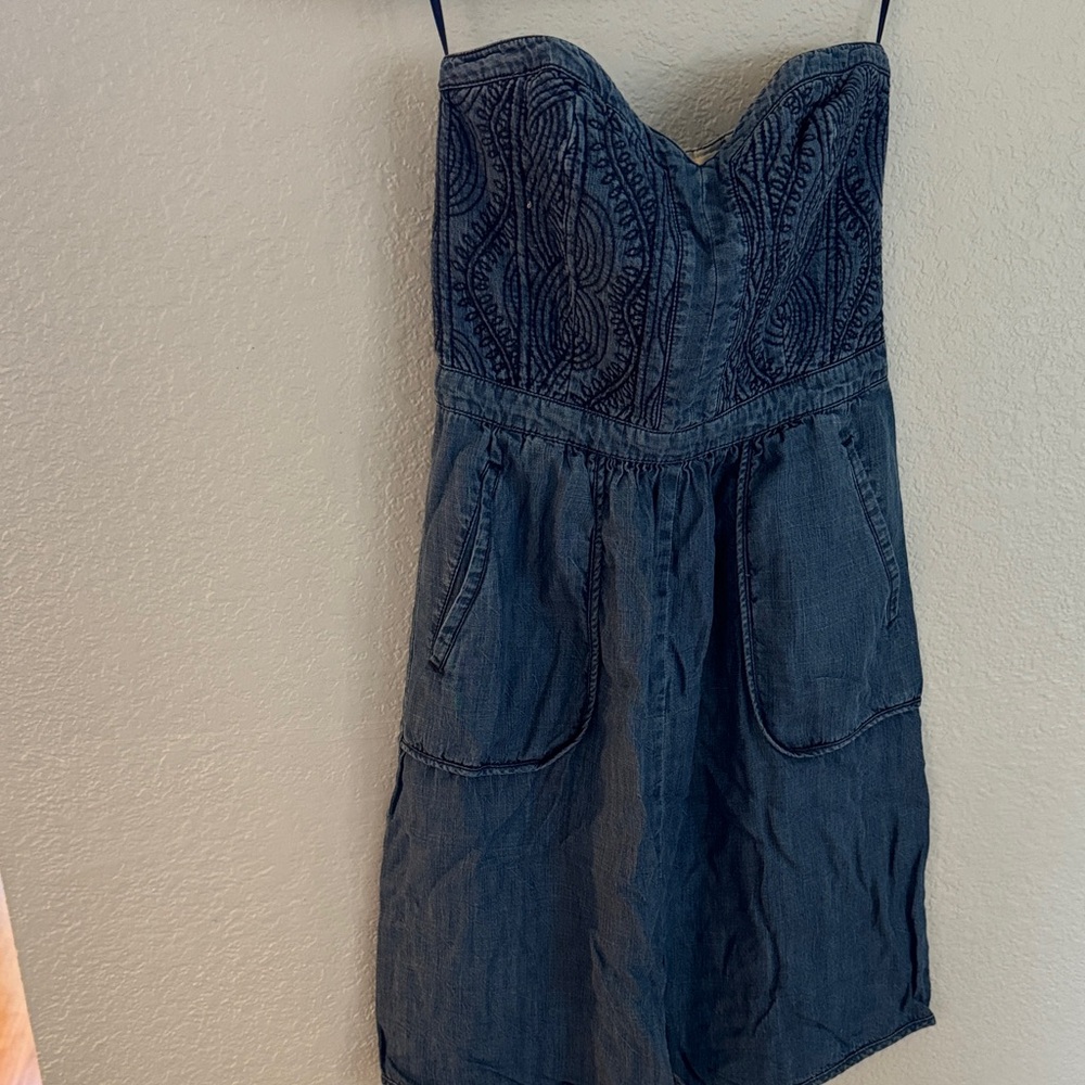 Rebecca Taylor Dark Blue Strapless Dress